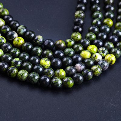 Serpentine Jade Round Bead Natural Crystal Gemstone Loose Bead Strands untuk pembuatan perhiasan DIY