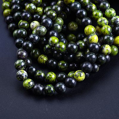 Serpentine Jade Round Bead Natural Crystal Gemstone Loose Bead Strands untuk pembuatan perhiasan DIY
