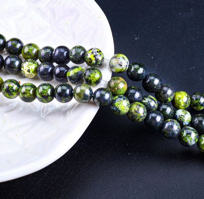 Serpentine Jade Round Bead Natural Crystal Gemstone Loose Bead Strands untuk pembuatan perhiasan DIY