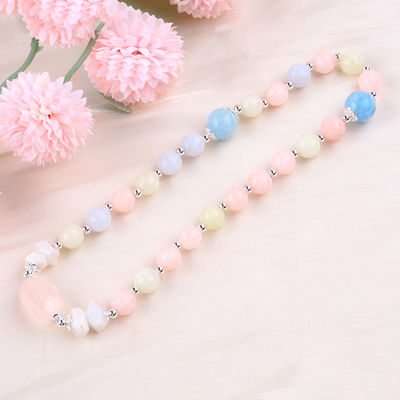 Morganite Handmade DIY Double Layer Natural Crystal Multifacted Round Bead Bracelet Untuk Hadiah