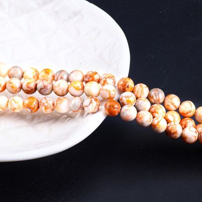 8mm Red Network Stone Gemstone Healing Crystal Stone Beads untuk pembuatan perhiasan