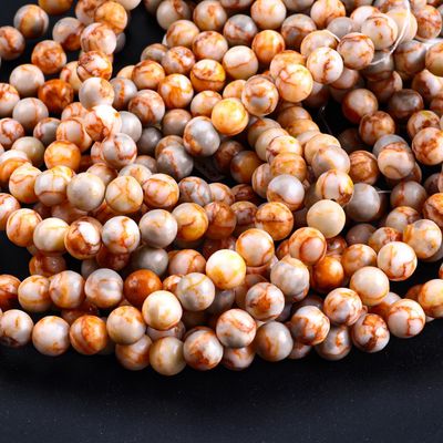 8mm Red Network Stone Gemstone Healing Crystal Stone Beads untuk pembuatan perhiasan