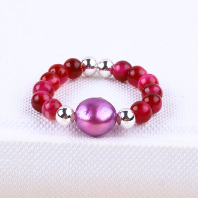 4mm Handmade Batu permata Pered Ring Adjustable Elastic Rose Merah Tiger's Eye Batu Ring Untuk pesta Pakai harian