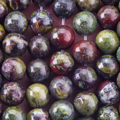 8MM Bulat Bulk Dragon Bloodstone Jasiper Manik-manik Untuk Perhiasan