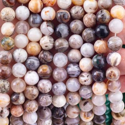 Genuine Natural Bamboo Agate Batu permata Untuk Perhiasan Membuat Diy Gelang Kalung Cincin
