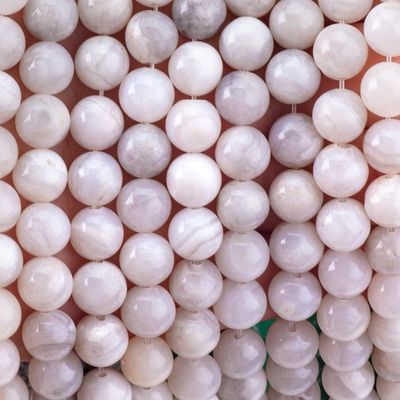 8mm White Crazy Lace Agate Loose Beads OEM ODM Untuk Kerajinan DIY
