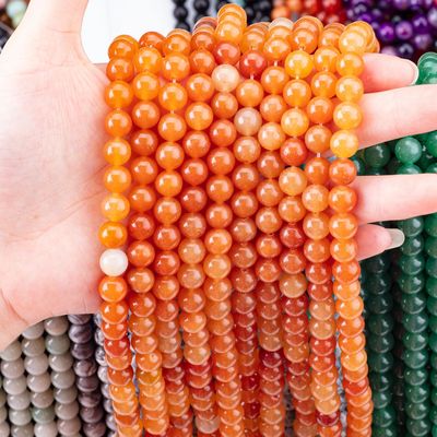 Natural Red Aventurine Healing Semi Precious Crystal Beads untuk pembuatan perhiasan