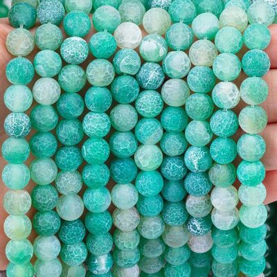 Polished 8mm Green Weathered Natural Amethyst Crystal Beads Untuk Kalung Gelang