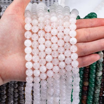 Bulat Kuarsa Bersih Manik-manik Crystal Healing Untuk pembuatan perhiasan