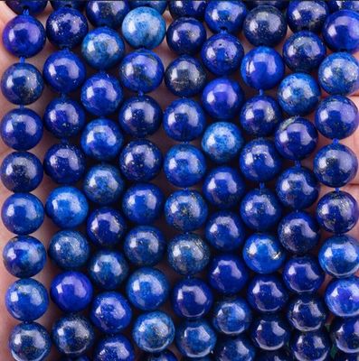 Batu Semi Harganya Lapis Lazuli Keris Bulat Kristal Batu Permata Untaian Keris Lolos untuk pembuatan perhiasan DIY