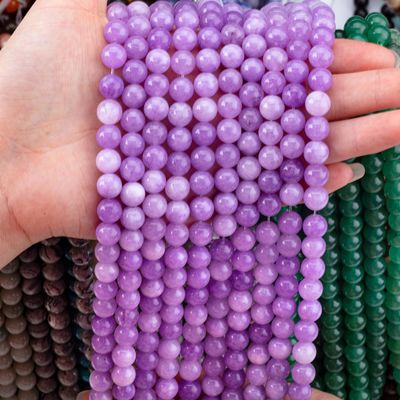 8mm Violet Jade Batu permata manik-manik Crystal Batu penyembuhan Manik-manik untuk pembuatan perhiasan