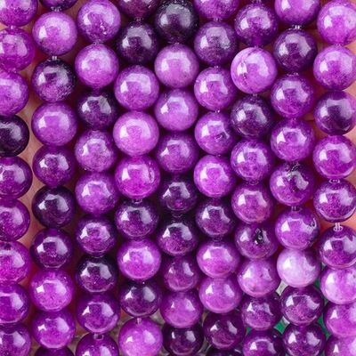 8mm Dark Violet Jade Gemstone Beads Healing Crystal Stone Beads untuk pembuatan perhiasan