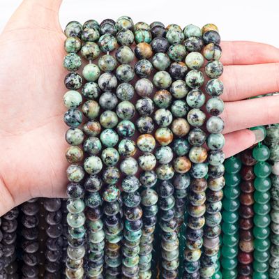Perhiasan buatan tangan membuat 8mm Afrika kristal pirus manik-manik batu permata longgar manik-manik