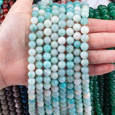8mm Biru Amazonite Batu permata manik-manik Crystal Batu penyembuhan Manik-manik untuk pembuatan perhiasan