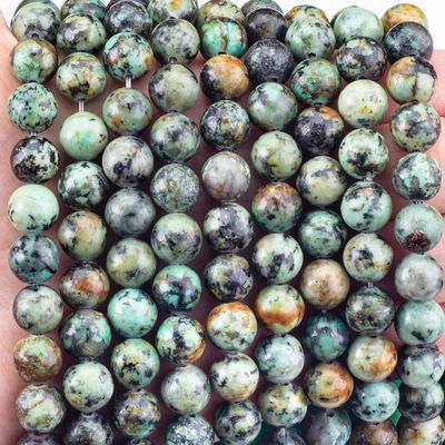 Perhiasan buatan tangan membuat 8mm Afrika kristal pirus manik-manik batu permata longgar manik-manik