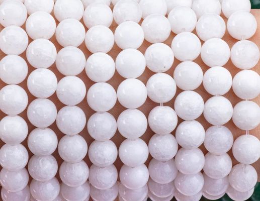White Jade Loose Bead Strands Semi Precious Stone Natural Crystal Gemstone untuk pembuatan perhiasan DIY