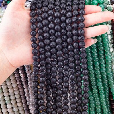 8mm Volcanic Gemstone Beads Healing Crystal Stone Beads untuk pembuatan perhiasan