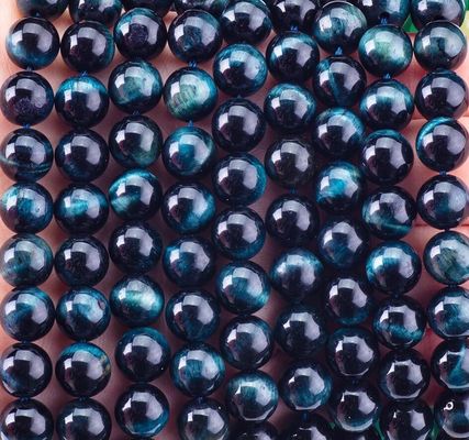 Batu permata kristal alami tinta mata harimau biru lepas untaian manik Semi batu mulia untuk membuat perhiasan DIY