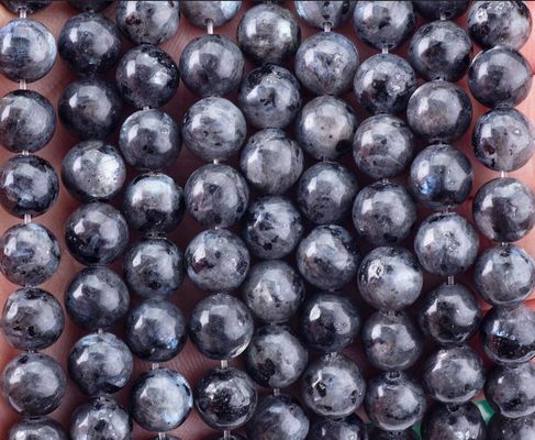 Natural Crystal Gemstone Black Labradorite Loose Bead Strands Semi Precious Stone untuk pembuatan perhiasan DIY