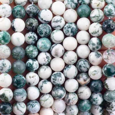 8mm Tree Agate Batu permata manik-manik Crystal Batu penyembuhan manik-manik untuk pembuatan perhiasan