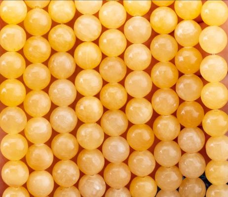 Cream Yellow Jade Natural Crystal Gemstone Loose Bead Strands Semi Precious Stone untuk pembuatan perhiasan DIY