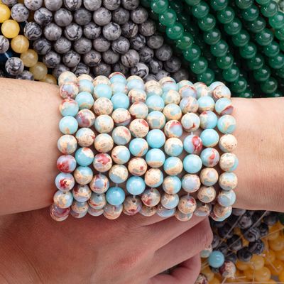 Batu Semi Berharga Batu Shoushan Batu Jasper Untaian Manik Lolos Batu Kulit Ular untuk pembuatan perhiasan DIY