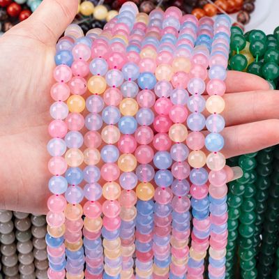 4/6/8/10/12mm Natural Pink Morganite Gemstone Beads Dukungan kustomisasi