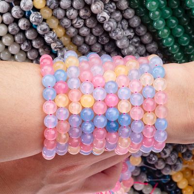 4/6/8/10/12mm Natural Pink Morganite Gemstone Beads Dukungan kustomisasi
