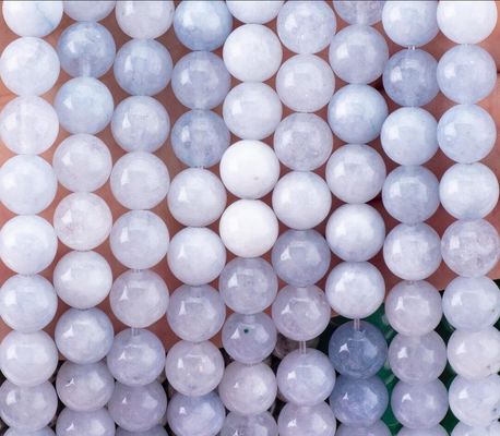 Batu Semi Hargai Cahaya Aquamarine Lolos Bead Strands Batu permata kristal alami untuk pembuatan perhiasan DIY