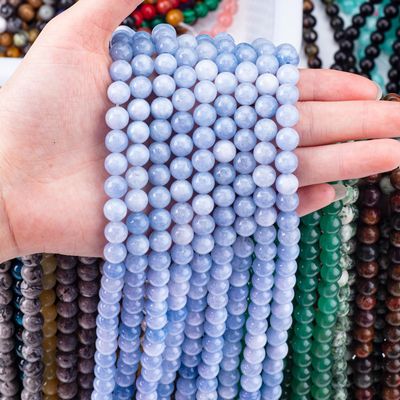 Energi penyembuhan alami Dark Aquamarine Batu permata manik-manik untuk pembuatan perhiasan