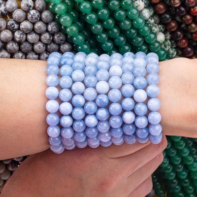 Energi penyembuhan alami Dark Aquamarine Batu permata manik-manik untuk pembuatan perhiasan