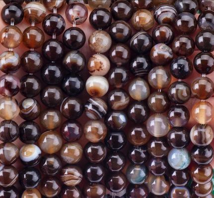Kopi Stripped Agate Loose Bead Strands Semi Batu Hargai untuk DIY Perhiasan Membuat