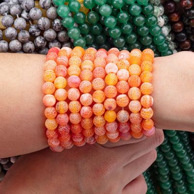 Agate Oranye Berubah Cuaca Untaian Manik Lolos 2mm Manik Semi Harg