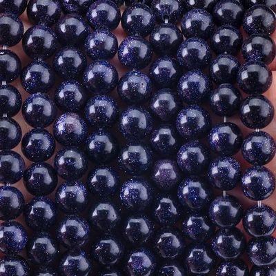 8mm Blue Sandstone Beads Healing Crystal Stone Beads untuk pembuatan perhiasan
