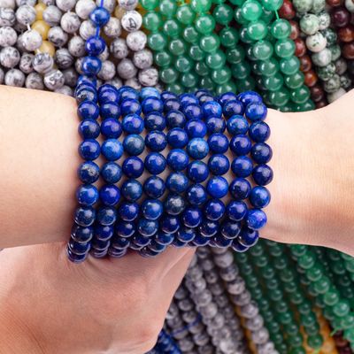 8mm Dark Lapis Lazuli Batu permata manik-manik Crystal Batu penyembuhan Manik-manik untuk pembuatan perhiasan