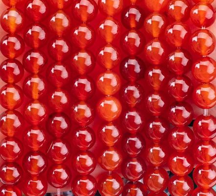 Red Agate 8mm Natural Carnelian Gemstone Bantal Bulat Untuk Perhiasan Pesta