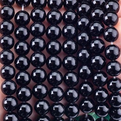 8mm Black Onyx Batu permata manik-manik Crystal Batu penyembuhan untuk pembuatan perhiasan