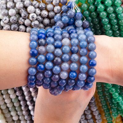 8mm Biru Aventurine Batu permata manik-manik Crystal Batu penyembuhan Manik-manik untuk pembuatan perhiasan