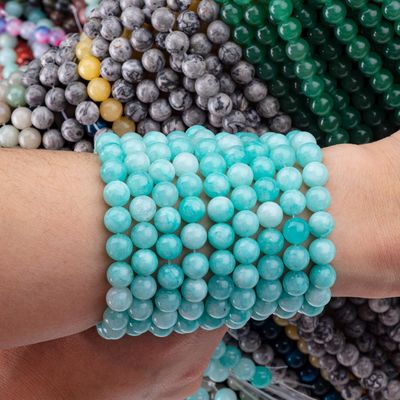8mm Tianhe Stone Crystal Round Bulk Bead Untuk DIY Perhiasan Membuat Earring Dan Kalung