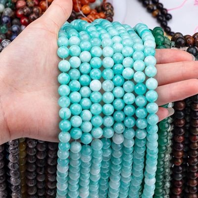 8mm Tianhe Stone Crystal Round Bulk Bead Untuk DIY Perhiasan Membuat Earring Dan Kalung