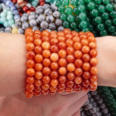 8MM Crystal Dark Red Aventurine Healing Gemsotne Round Loose Beads Untuk Perhiasan Kerajinan
