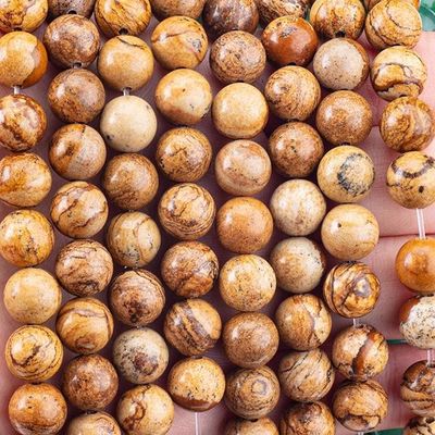 8mm Gambar Jasper Batu permata manik-manik Crystal Batu penyembuhan manik-manik untuk pembuatan perhiasan
