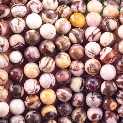 8mm Austria Zebra Jasper Batu permata manik-manik Crystal Batu penyembuhan manik-manik untuk pembuatan perhiasan