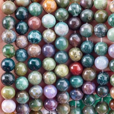 8mm India Agate Batu permata manik-manik Crystal Batu penyembuhan Manik-manik untuk pembuatan perhiasan