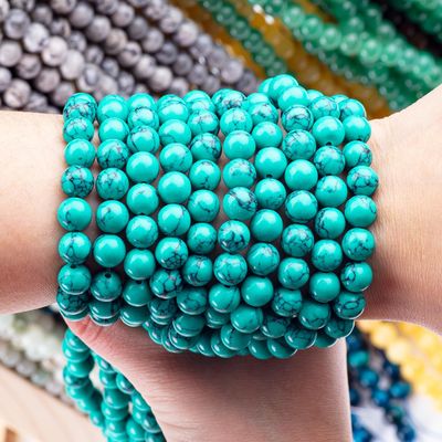 8MM Green Turquoise Bulk Beads Strands For Jewelry Making Bracelet Kalung Earring