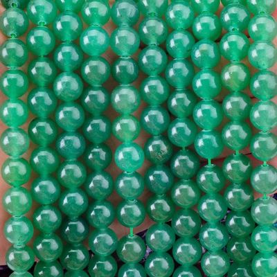 8MM Hijau Hitam Aventurine Batu Kristal Liat Bulat Bulk Lolos Manik Untuk Perhiasan Manik