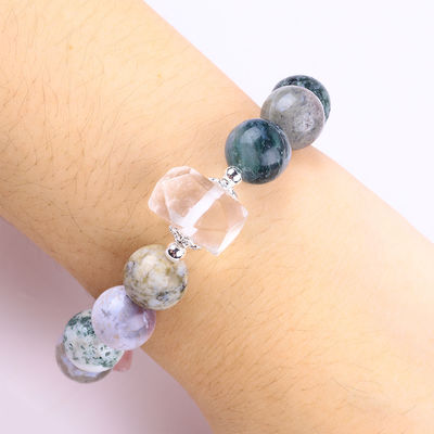 Handmade Batu permata manik-manik Gelang Kayu Batu Petrified Alam Gelang Adjustable Heart Charms Gelang Untuk pesta harian