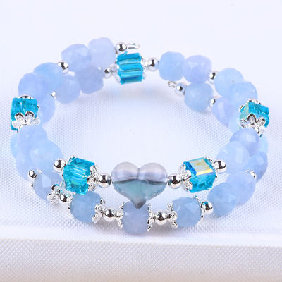 Tangan Batu Permata Perhiasan Gelang Aquamarine Batu Gelang Disesuaikan Hati Amulets Gelang Untuk Pesta Pakai Setiap Hari