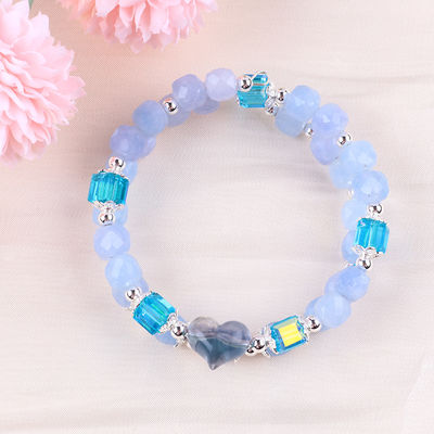 Tangan Batu Permata Perhiasan Gelang Aquamarine Batu Gelang Disesuaikan Hati Amulets Gelang Untuk Pesta Pakai Setiap Hari