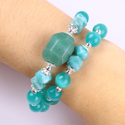 Handmade Batu permata manik Gelang Mata Kucing Hijau Batu Gelang Adjustable Rock Charms Gelang Untuk Pesta Pakai Setiap Hari
